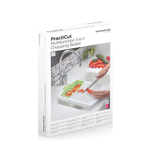 Extendable 3-in-1 Cutting Board with Tray, Container and Drainer