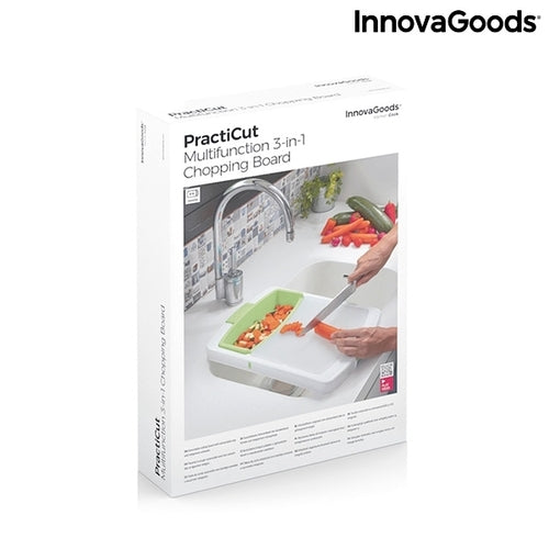 Extendable 3-in-1 Cutting Board with Tray, Container and Drainer